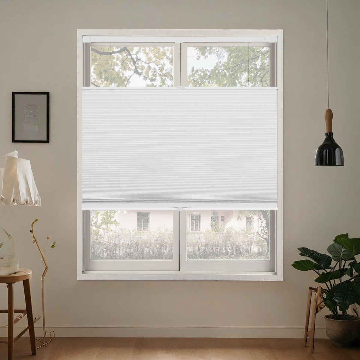 No-Drill Top Down Bottom Up (TDBU) Cordless Cellular Shades