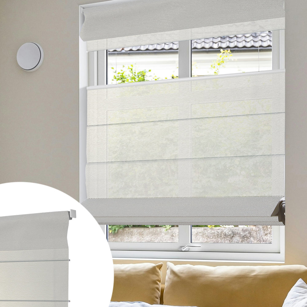 Roller shade installed in a finished interior