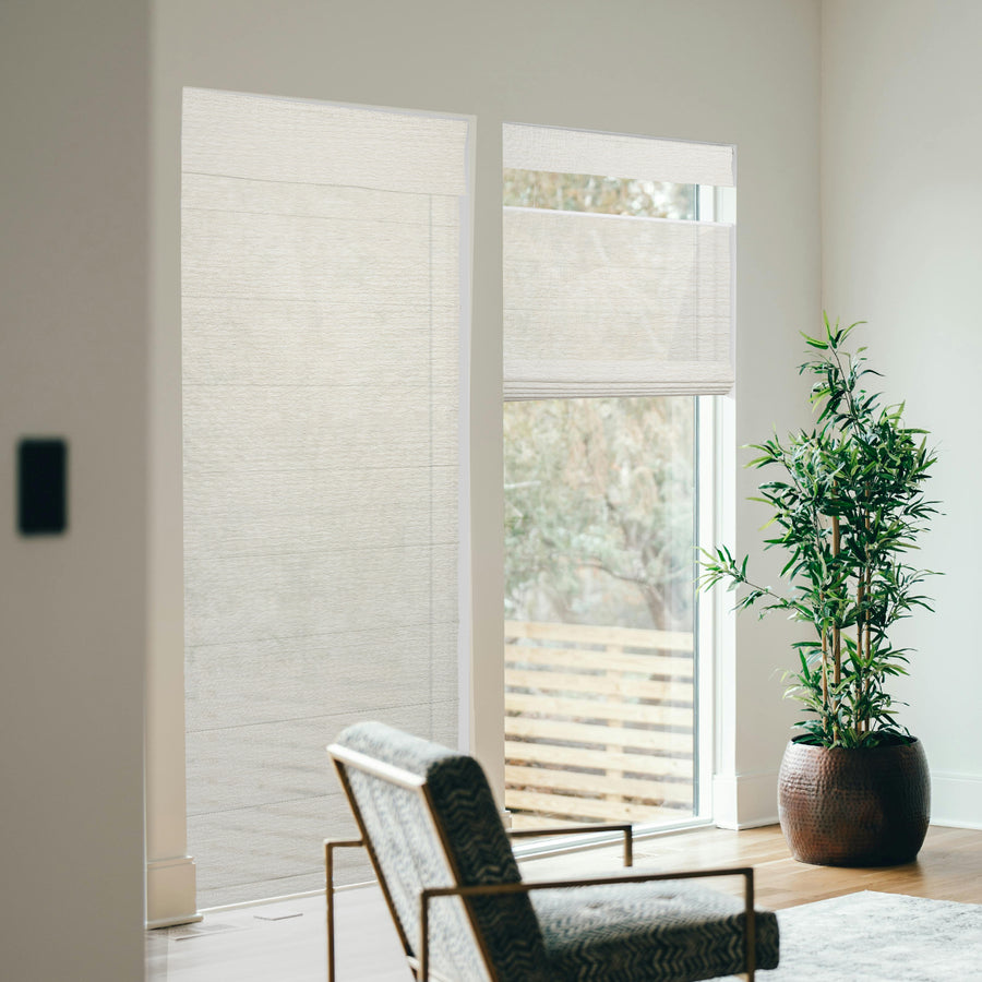 No-Drill Top Down Bottom Up (TDBU) Cordless Roman Shades