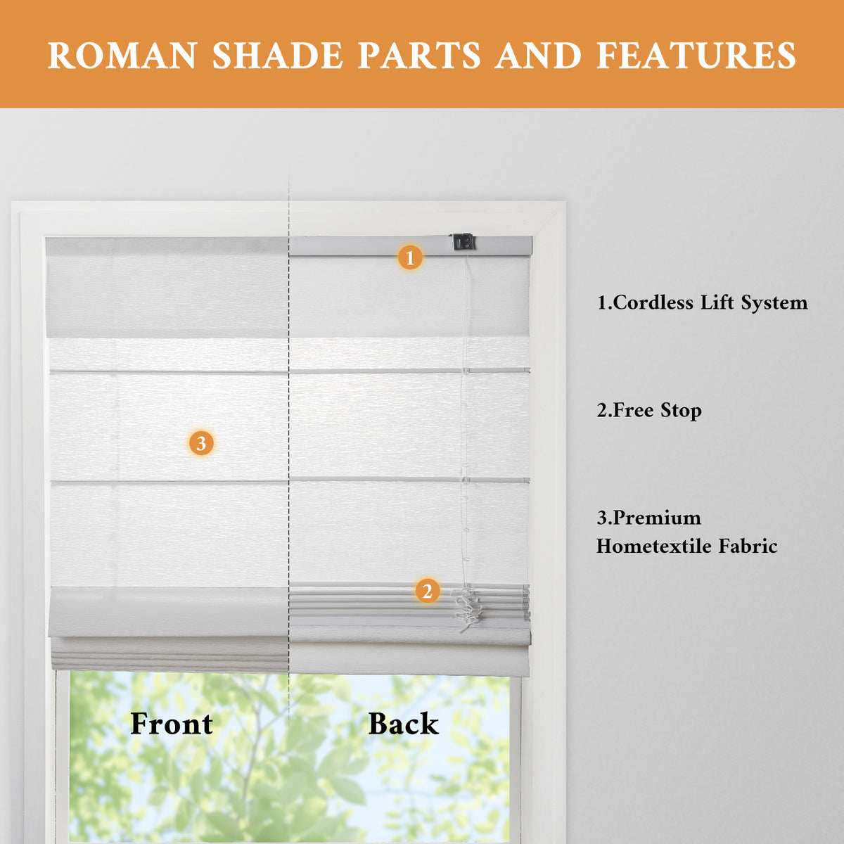 Cordless Roman Shades