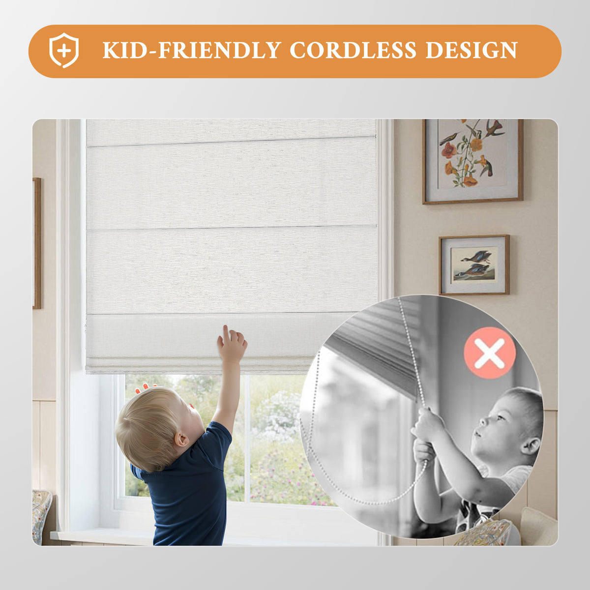 Cordless Roman Shades