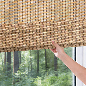 No-Drill Cordless Bamboo Roman Shade