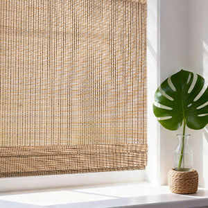 No-Drill Cordless Bamboo Roman Shade