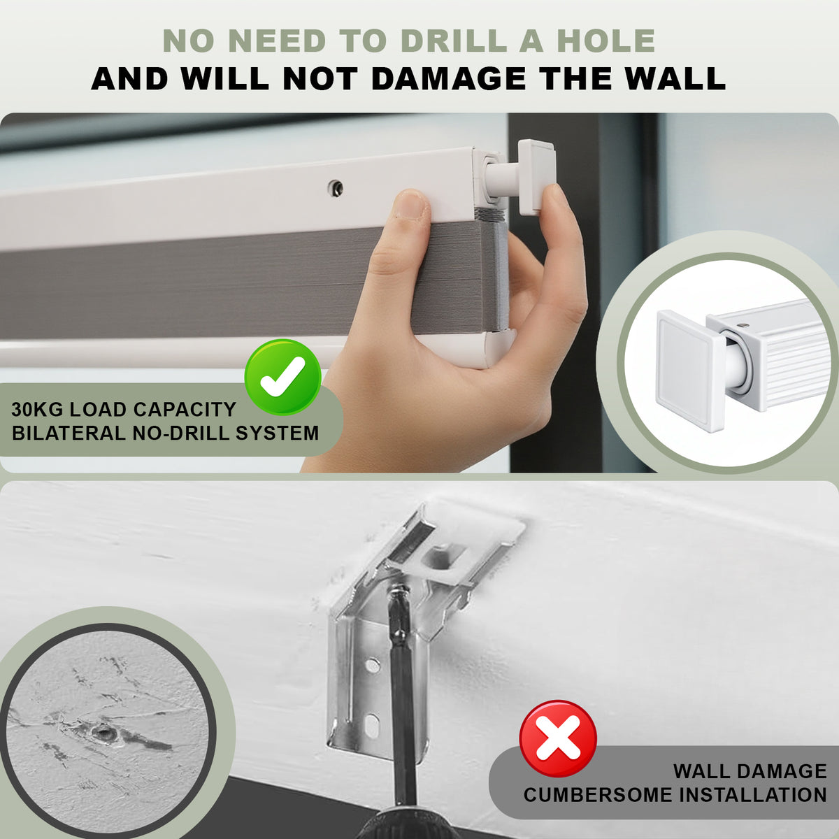 No-Drill Cordless Cellular Shades