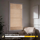 No-Drill Cordless Bamboo Roman Shade