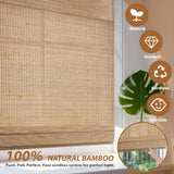 No-Drill Cordless Bamboo Roman Shade