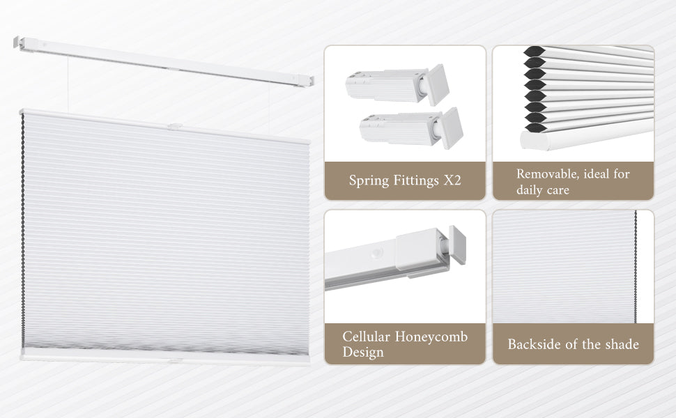 No-Drill Top Down Bottom Up (TDBU) Cordless Cellular Shades