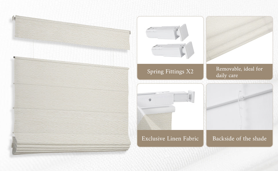 No-Drill Top Down Bottom Up (TDBU) Cordless Roman Shades