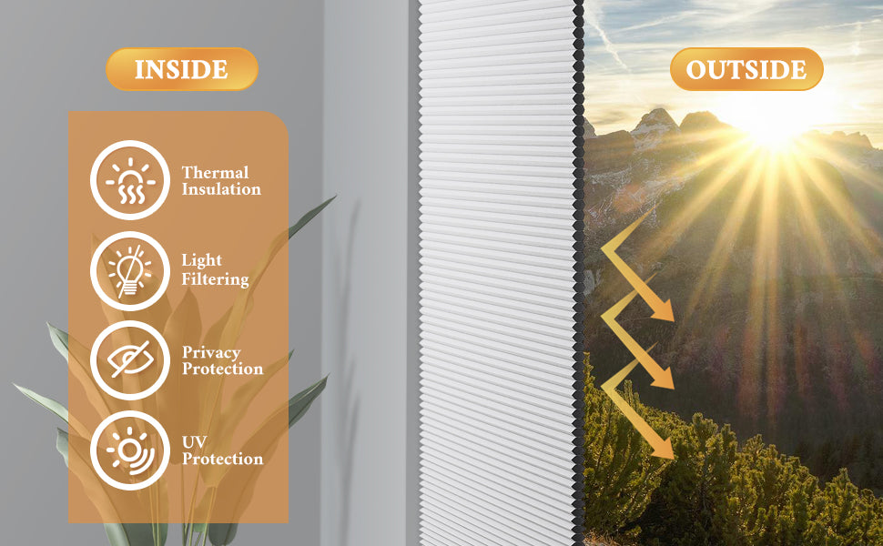 No-Drill Cordless Cellular Shades