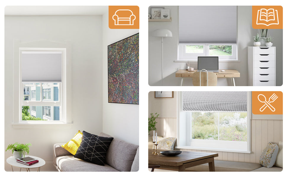 No-Drill Cordless Cellular Shades