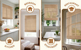 No-Drill Cordless Bamboo Roman Shade